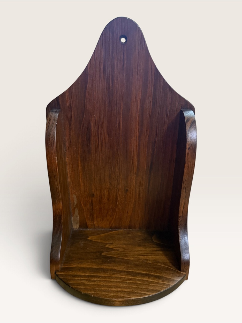 Vintage Reproduction Primitive Wooden Wall Sconce / Candle Shelf